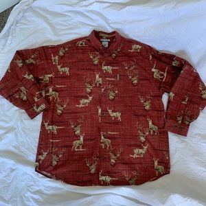 Men’s Columbia Long Sleeve Shirt with Deer Size XL